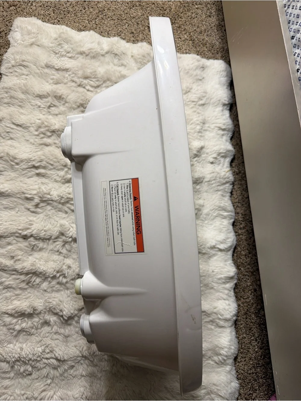White Baby Bath Tub with Digital Display and Ergonomic Support